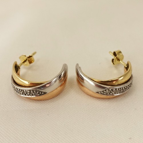Gold halbcreolen mit - halbcreolen,