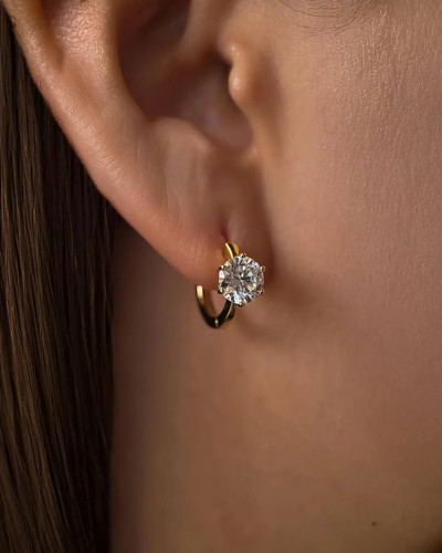 10k gelbgold diamant creolen - gelbgold,