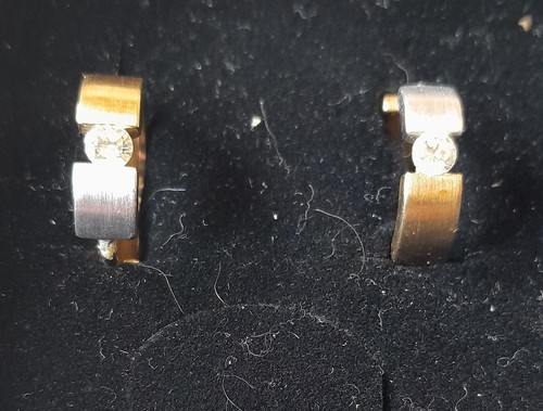 Creolen gelb weißgold mit - , gelb/weißgold