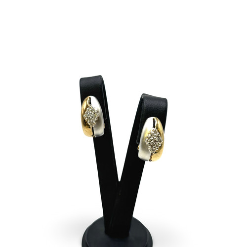 585 gelb weißgold creolen - 585/-gelb/-weißgold,
